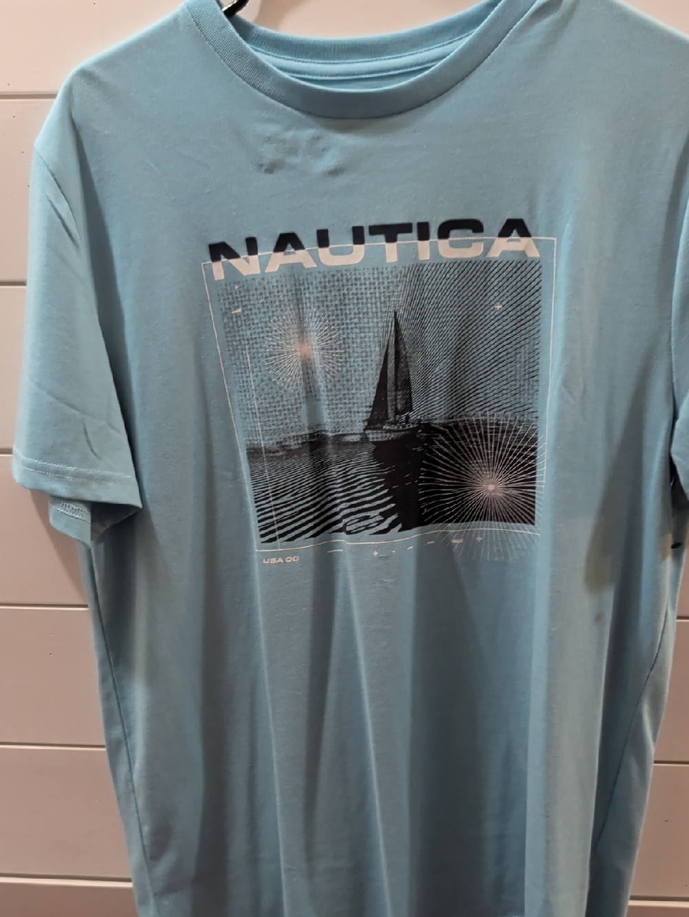 Nautica Light Blue Short-Sleeve Tee with Sail Graphic